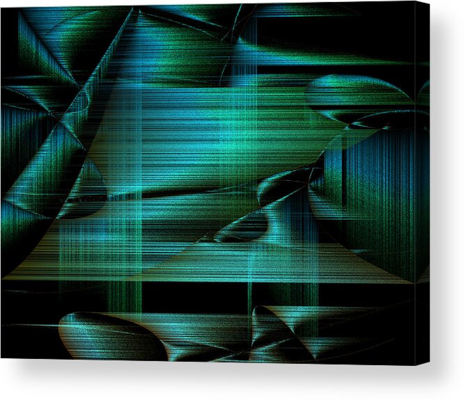 Rithmart Abstract Fade Fading Lines Organic Random Computer Digital Shapes Changing Colors Directions Fading Lines Shapes Uniondale Acrylic Print featuring the digital art 4x3.53-#rithmart by Gareth Lewis