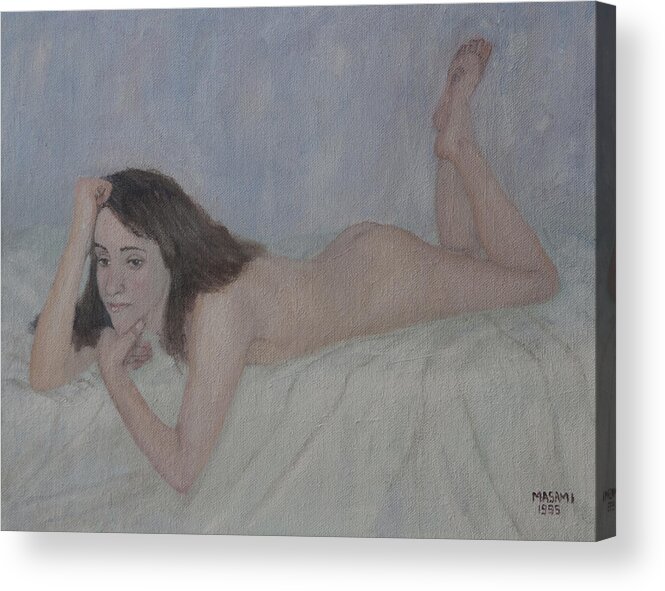 Nude Acrylic Print featuring the painting Nude Study #8 by Masami Iida