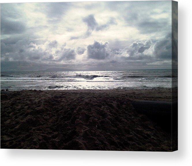 Beach Acrylic Print featuring the photograph A Brewing Storm by Liz Vernand