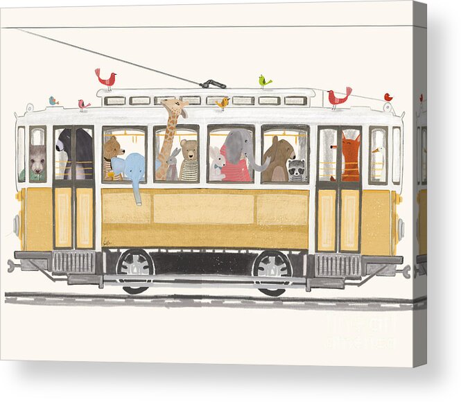 Woodland Animals Acrylic Print featuring the painting A City Adventure by Bri Buckley