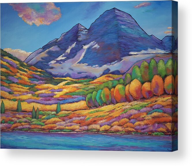 Aspen Tree Landscape Acrylic Print featuring the painting A Day in the Aspens by Johnathan Harris