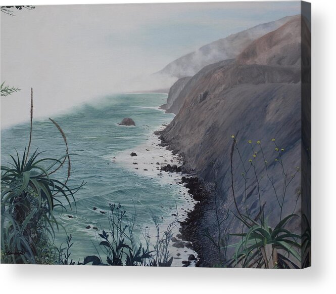 California Acrylic Print featuring the painting A fog creeps in by Barbara Barber
