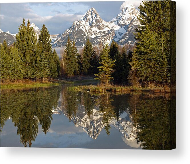 Tetons Acrylic Print featuring the photograph A Morning To Reflect by DeeLon Merritt