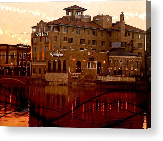 Hotel Baker Acrylic Print featuring the photograph A River of Gold by Deborah Kunesh