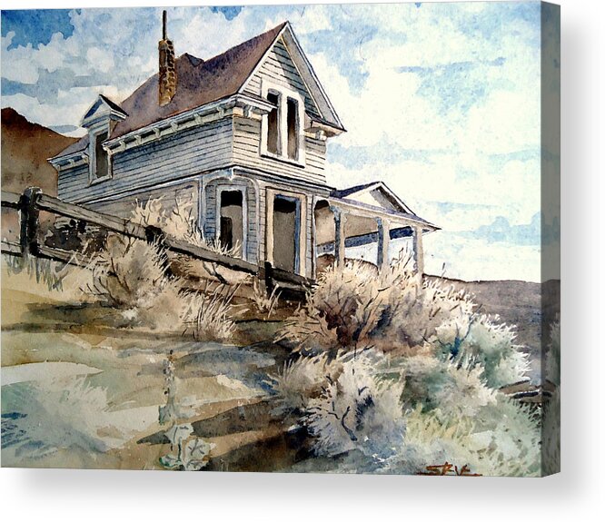Abandoned Acrylic Print featuring the painting Abandoned house by Steven Holder