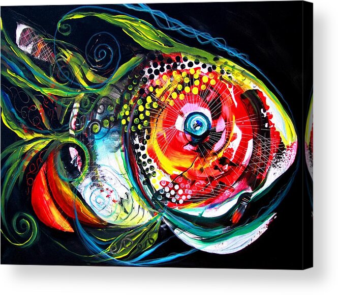Fish Acrylic Print featuring the painting Abstract Baboon Fish by J Vincent Scarpace