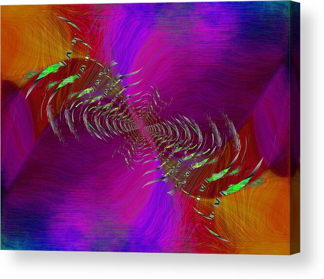 Abstract Acrylic Print featuring the digital art Abstract Cubed 352 by Tim Allen