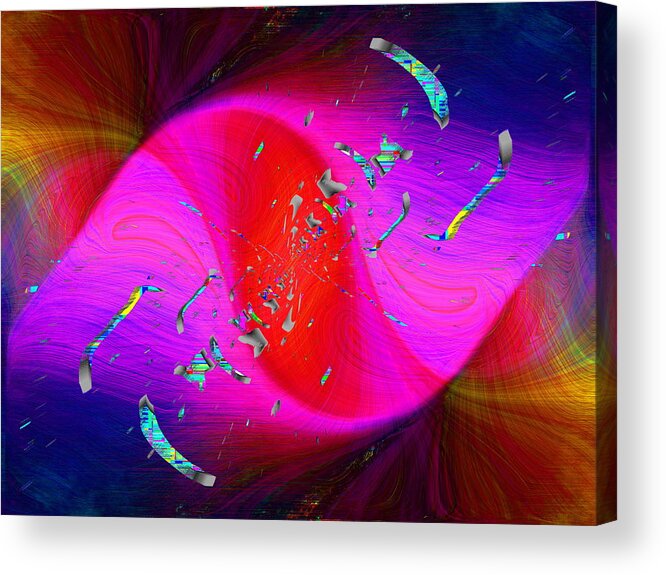 Abstract Acrylic Print featuring the digital art Abstract Cubed 354 by Tim Allen