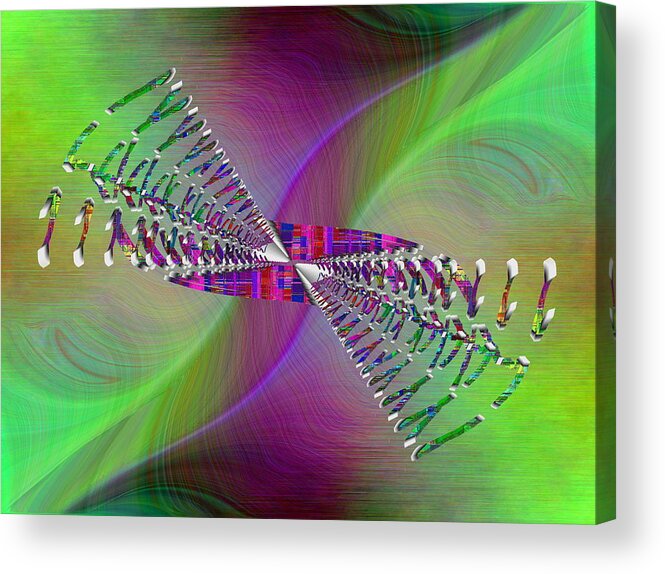 Abstract Acrylic Print featuring the digital art Abstract Cubed 370 by Tim Allen