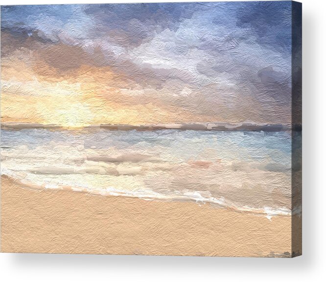 Anthony Fishburne Acrylic Print featuring the mixed media Abstract Morning Tide by Anthony Fishburne