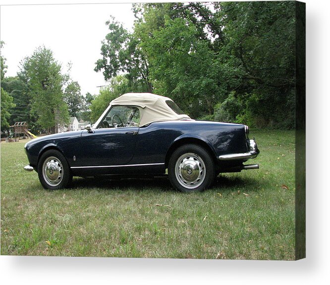 Alfa Romeo Giulietta Spider Veloce Acrylic Print featuring the photograph Alfa Romeo Giulietta Spider Veloce by Jackie Russo