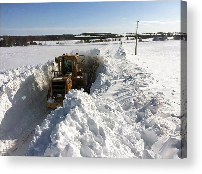 Snow Acrylic Print featuring the photograph Almost buried in snow by Stephanie Moore