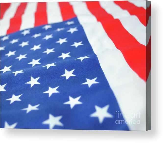 Red Acrylic Print featuring the photograph American Flag 2 by Andrea Anderegg