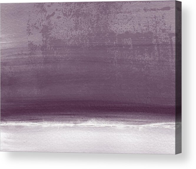 Beach Acrylic Print featuring the painting Amethyst Shoreline- Abstract art by Linda Woods by Linda Woods