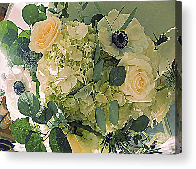 Photography Acrylic Print featuring the photograph Anemones and Roses by Nancy Kane Chapman