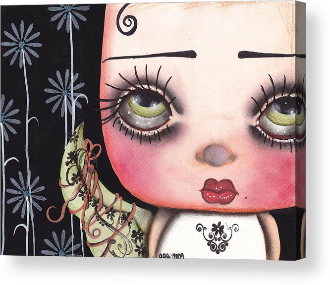 Abril Andrade Griffith Acrylic Print featuring the painting Angel Face 1 by Abril Andrade