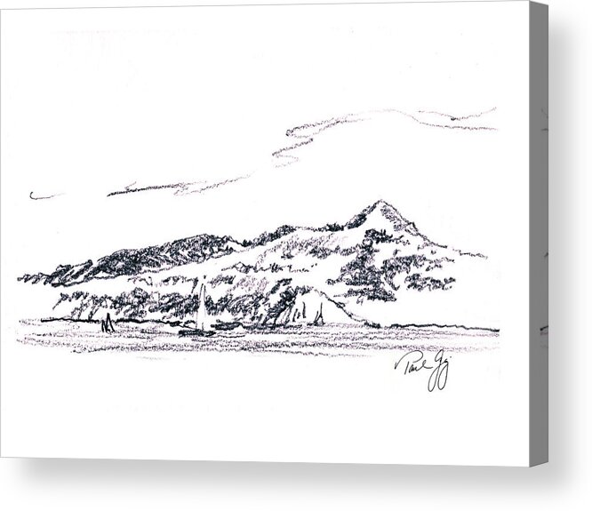Angel Island Acrylic Print featuring the painting Angel Island From Sausalito by Paul Gaj