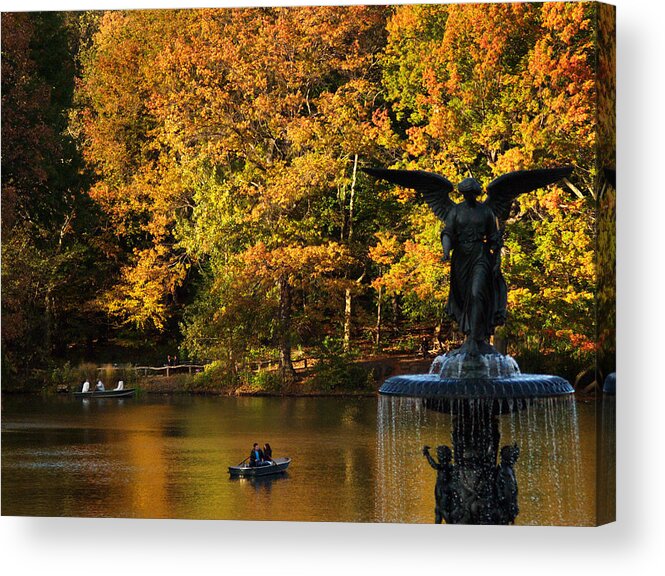Central Park Acrylic Print featuring the photograph Angel Of Golden Waters by Dorothy Lee