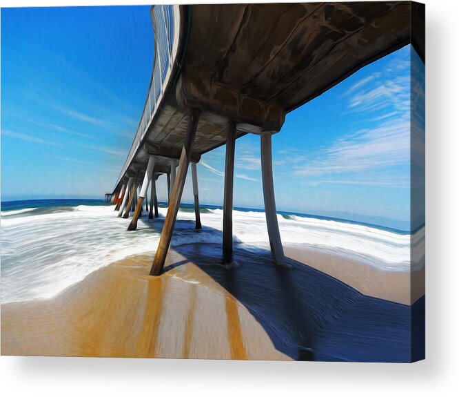 Pier Acrylic Print featuring the photograph Another Odd Day in Hermosa by Joe Schofield