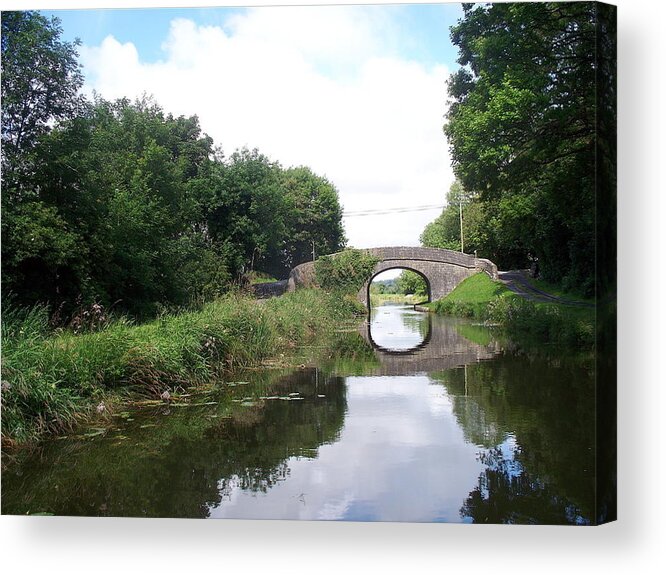 Old Acrylic Print featuring the photograph Another Wonderful Bridge on the Royal Canal in Ireland. by Kenlynn Schroeder