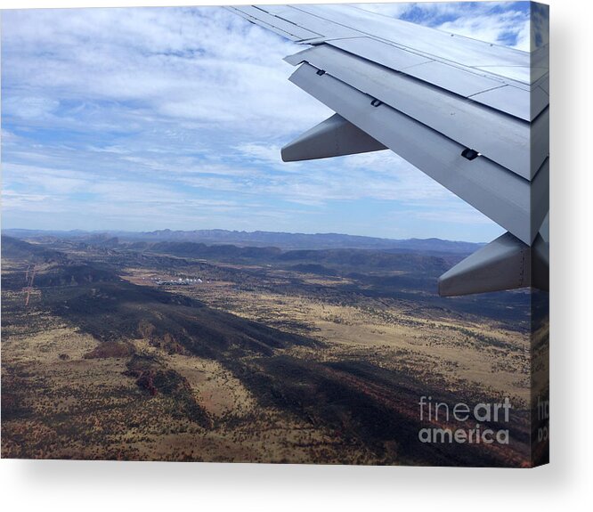 Airbourne Acrylic Print featuring the photograph Flying into Alice Springs - Australia by Phil Banks