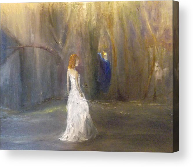 Night Acrylic Print featuring the painting Are You Fearless? by Susan Esbensen