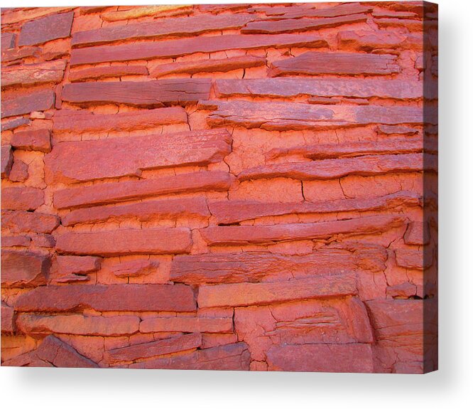 Arizona Acrylic Print featuring the photograph Arizona Indian Ruins Brick Texture by Ilia -