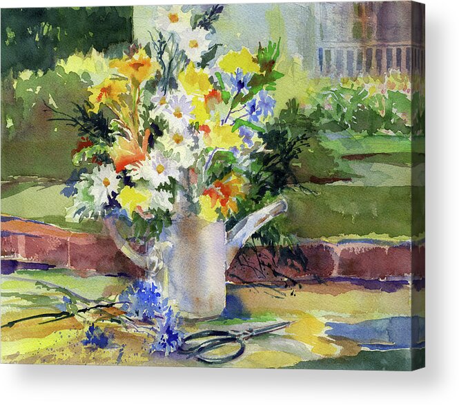Garden Gate Acrylic Print featuring the painting Cut flowers by Garden Gate magazine