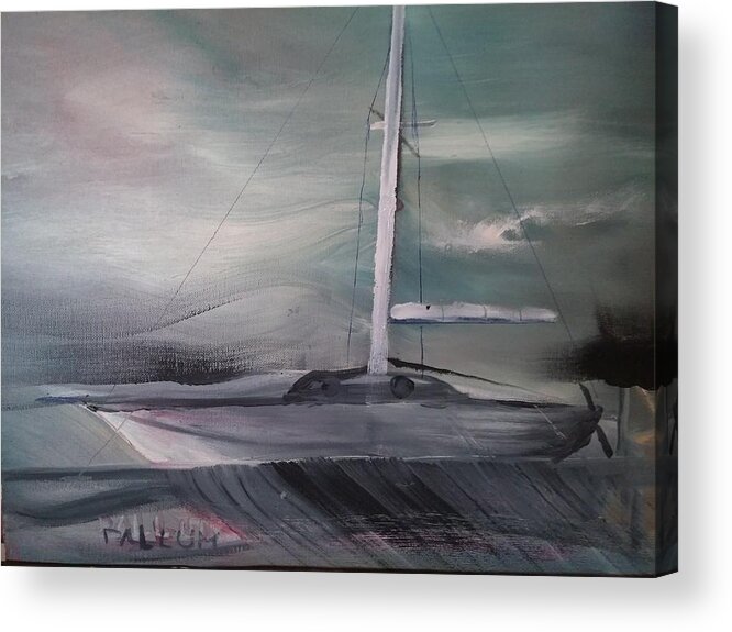  Acrylic Print featuring the painting At The Pier by Gregory Dallum