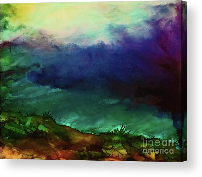Abstract Acrylic Print featuring the painting Atmospheric Mood by Eunice Warfel