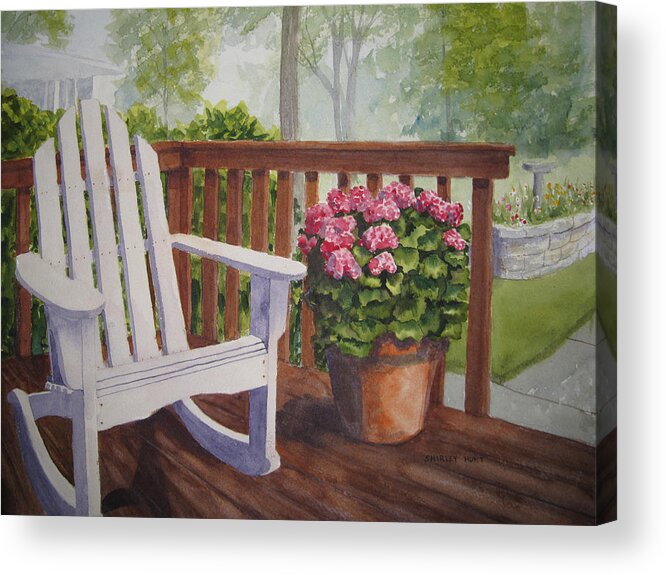 Landscape Acrylic Print featuring the painting Back Porch by Shirley Braithwaite Hunt