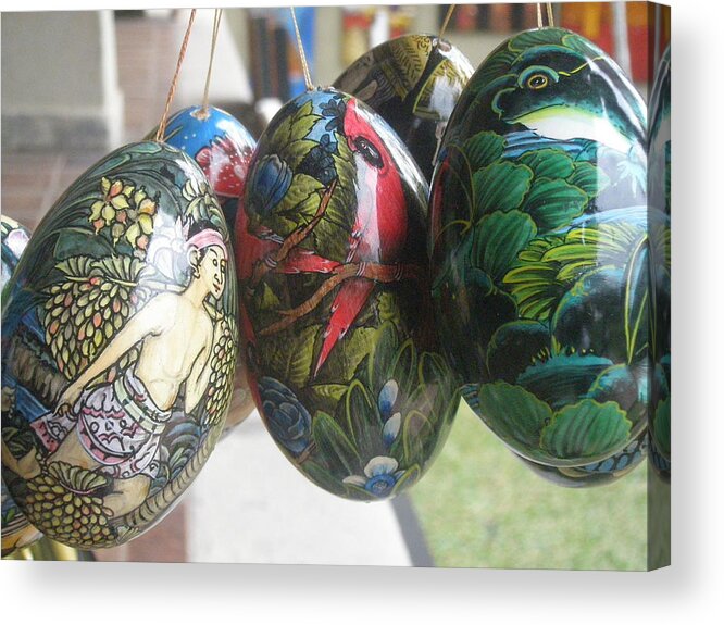 Bali Acrylic Print featuring the photograph Bali Wooden Eggs Artwork by Mark Sellers