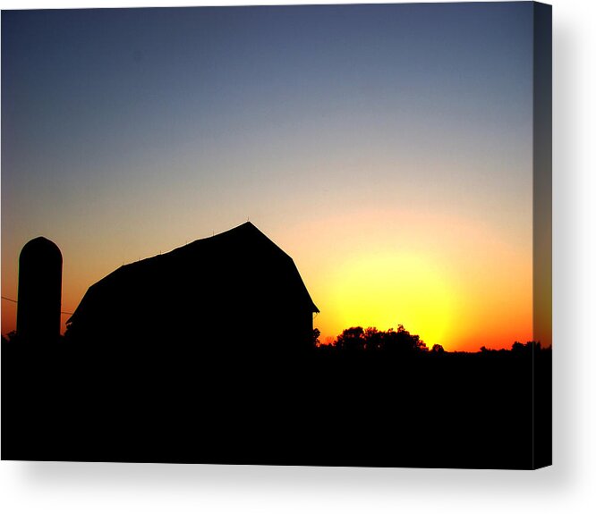 Sunset Acrylic Print featuring the photograph Barn Silhouette by Todd Zabel