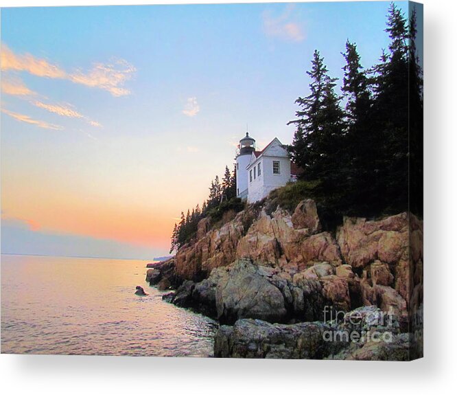 Bass Harbor Maine Acrylic Print featuring the photograph Bass Harbor Sunset II by Elizabeth Dow