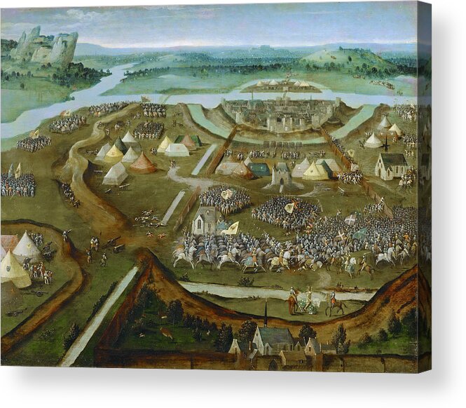 Joachim Patinir Acrylic Print featuring the painting Battle of Pavia by Joachim Patinir