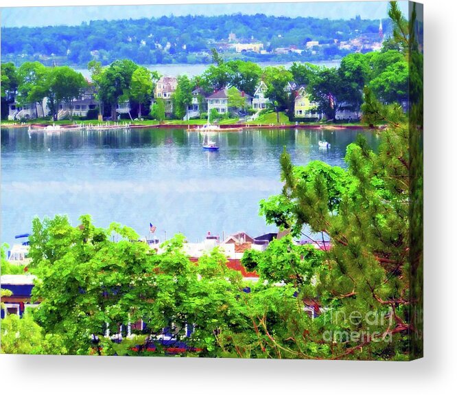 Bay Harbor Mi Acrylic Print featuring the painting Bay Harbor by Desiree Paquette