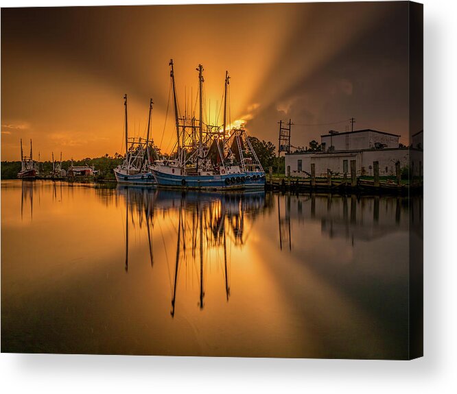 Sunset Acrylic Print featuring the photograph Bayou Sunset Glory by Brad Boland