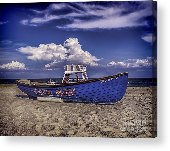 Jersey Acrylic Print featuring the photograph Beach and Lifeboat by Nick Zelinsky Jr