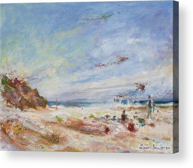Quin Sweetman Acrylic Print featuring the painting Beachy Day - Impressionist Painting - Original Contemporary by Quin Sweetman