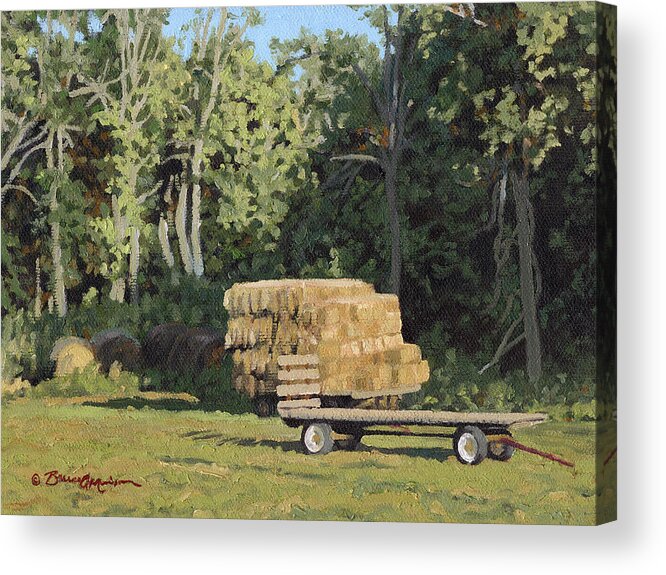 Landscape Acrylic Print featuring the painting Behind the Grove by Bruce Morrison