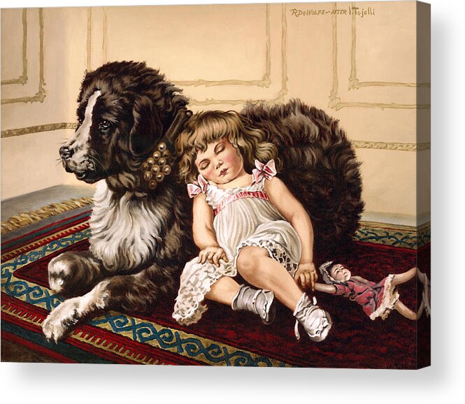 Victorian Acrylic Print featuring the painting Best Friends by Richard De Wolfe