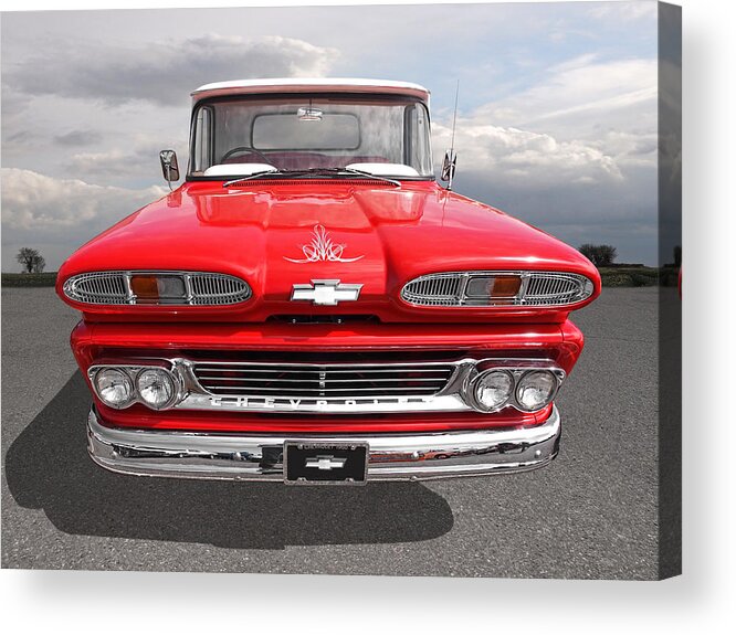 Chevrolet Truck Acrylic Print featuring the photograph Big Red - 1960 Chevy by Gill Billington
