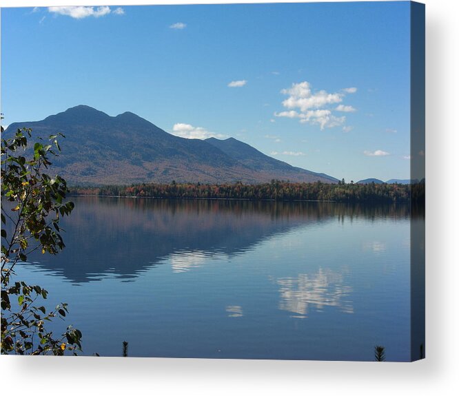 Bigelow Mountain Flagstaff Lake Maine Landscape Reflection Acrylic Print featuring the photograph Bigelow Mt View by Barbara Smith-Baker