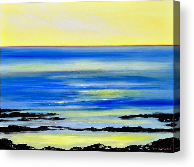 Sunset Acrylic Print featuring the painting Black Lava Sunset 2 by Gina De Gorna