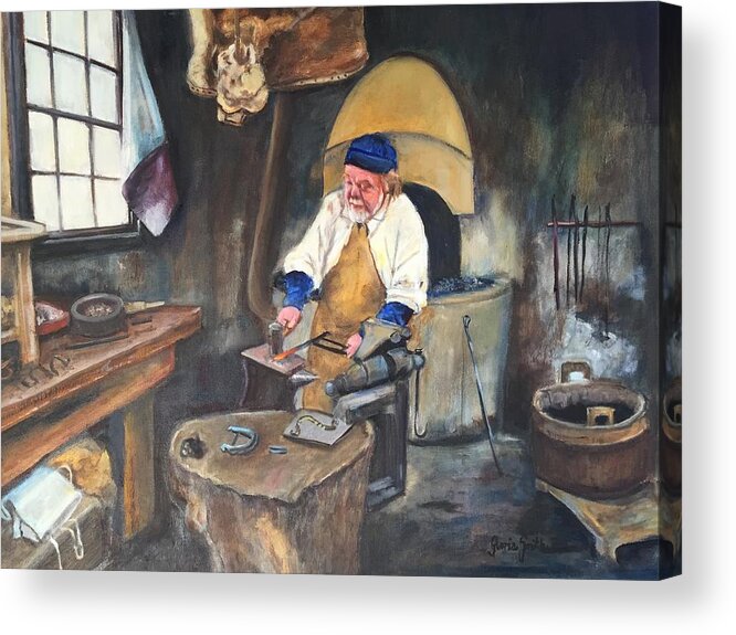 Tools Acrylic Print featuring the painting Blacksmith by Gloria Smith