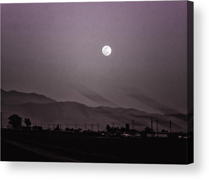 Moon Acrylic Print featuring the photograph Blood Moon on Hwy 101 by Jessica Levant