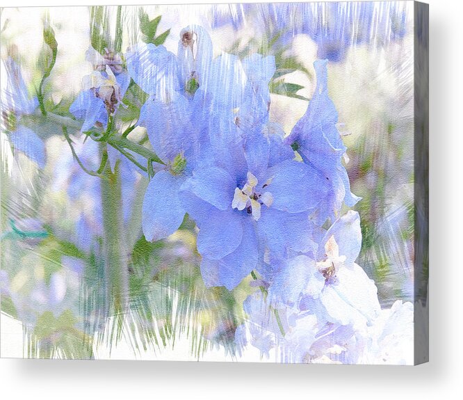 Blue Acrylic Print featuring the photograph Blue Flower Fantasy by Michele A Loftus