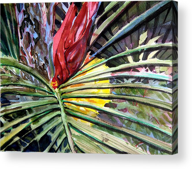 Palm Acrylic Print featuring the painting Blue Jungle by Mindy Newman