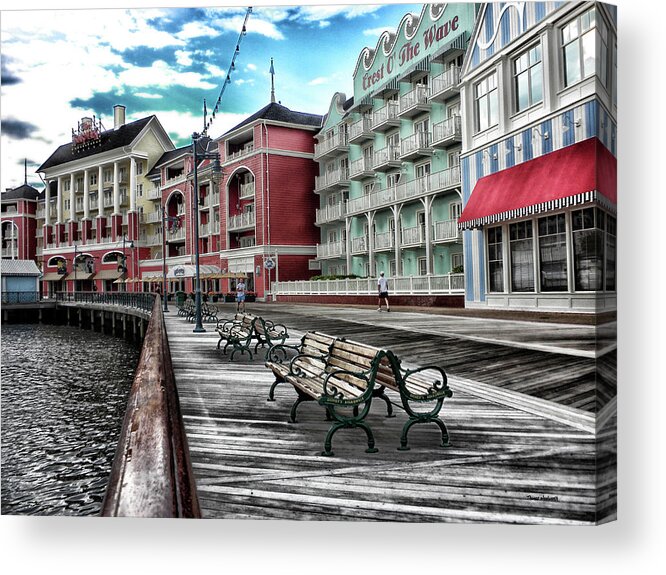 Boardwalk Acrylic Print featuring the photograph Boardwalk Early Morning MP by Thomas Woolworth
