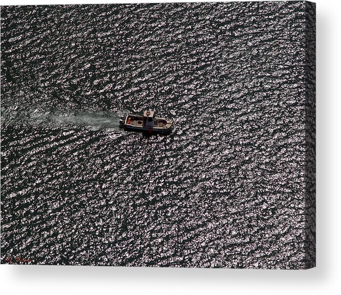 Bout Acrylic Print featuring the photograph Boat at sunset.02 by Arik Baltinester